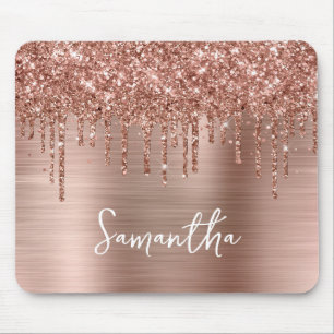 Drilling Glitzer Rose Gold Glam Mousepad