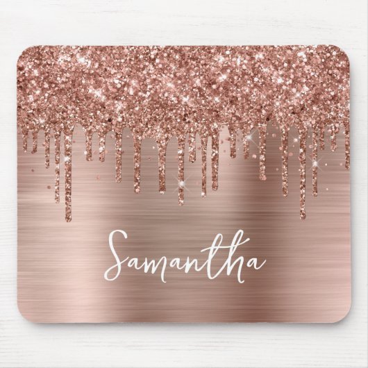 Drilling Glitzer Rose Gold Glam Mousepad (Vorne)