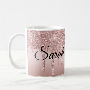 Drilling Glitzer Rose Gold Personalisiert Kaffeetasse