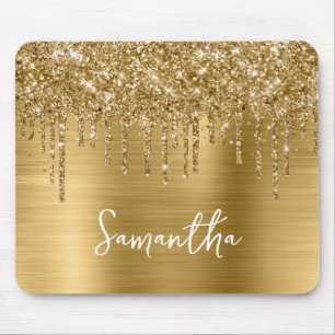 Drilling Gold Glitzer Glam Mousepad