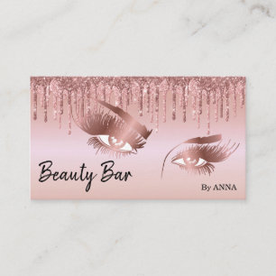 Drilling Gold Long Lash Eyes Makeup Artist Visitenkarte
