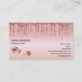 Drilling Gold Long Lash Eyes Makeup Artist Visitenkarte (Rückseite)