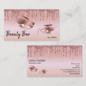 Drilling Gold Long Lash Eyes Makeup Artist Visitenkarte (Vorne/Hinten)