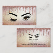 Drilling Gold Makeup artist Wink Eye Lashes Visitenkarte (Vorne/Hinten)
