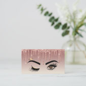 Drilling Gold Makeup artist Wink Eye Lashes Visitenkarte (Stehend Vorderseite)