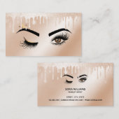 Drilling Gold Makeup artist Wink Eye Lashes Visitenkarte (Vorne/Hinten)