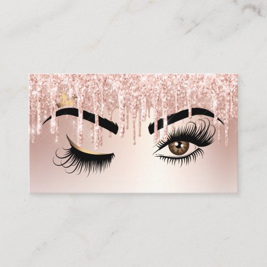 Drilling Gold Makeup artist Wink Eye Lashes Visitenkarte (Vorderseite)