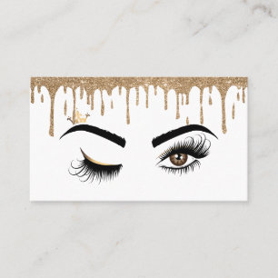 Drilling Gold Makeup artist Wink Eye Lashes Visitenkarte