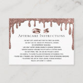 Drilling Gold Makeup Eyes Lashes Aftercare-Karte Empfehlungskarte (Rückseite)