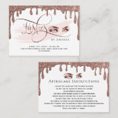 Drilling Gold Makeup Eyes Lashes Aftercare-Karte Empfehlungskarte (Vorne/Hinten)