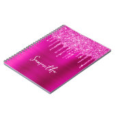Drilling Magenta Glitzer Glam Name Notizblock (Linke Seite)