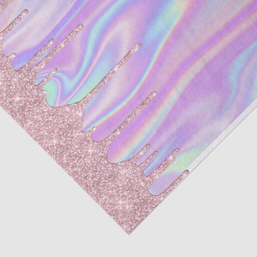 Drilling Metallic Rose Gold Glitzer & Iridescent Seidenpapier (Ausschnitt)