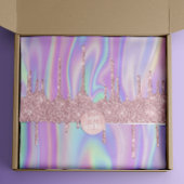 Drilling Metallic Rose Gold Glitzer & Iridescent Seidenpapier