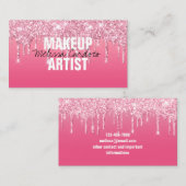 Drilling Pink Glitzer Fashion Business Card Visitenkarte (Vorne/Hinten)