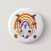 Drilling Rainbow Ghost Halloween Kostüme Männer Fr Button (Vorderseite)