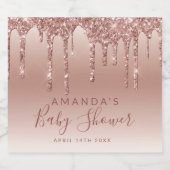 Drilling-Rose Gold Schaumweinetikett (Einzelnes Label)