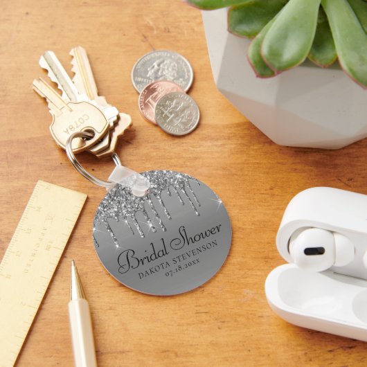 Drilling Silver Glitzer | Sparkle Diamond Dusche Schlüsselanhänger (Schreibtisch)