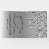 Drilling Silvery Glitzer | Platinum 16 . Geburtsta Banner (Horizontal)