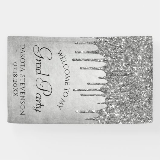 Drilling Silvery Glitzer | Platinum Abschluss Banner (Horizontal)