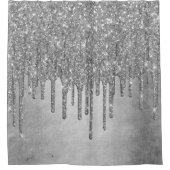 Drilling Silvery Glitzer | Platinum Imitats Metall Duschvorhang (Vorderseite)