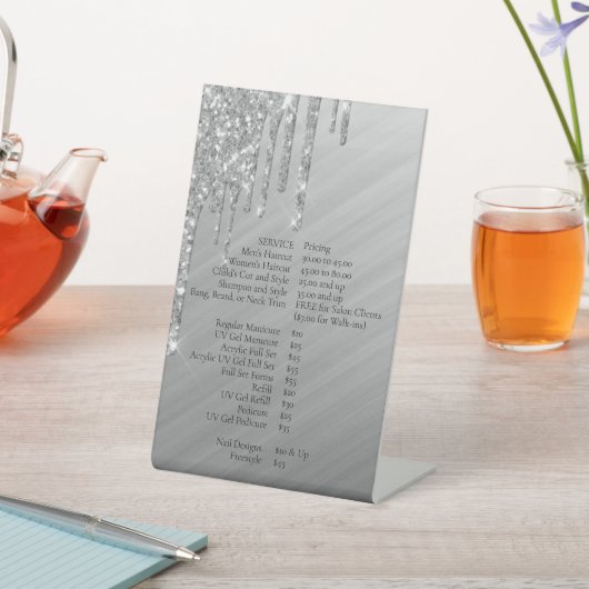 Drilling Silvery Glitzer | Platinum Price List Sockelschild (In SItu)