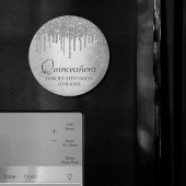 Drilling Silvery Glitzer | Platinum Quinceanera Magnet