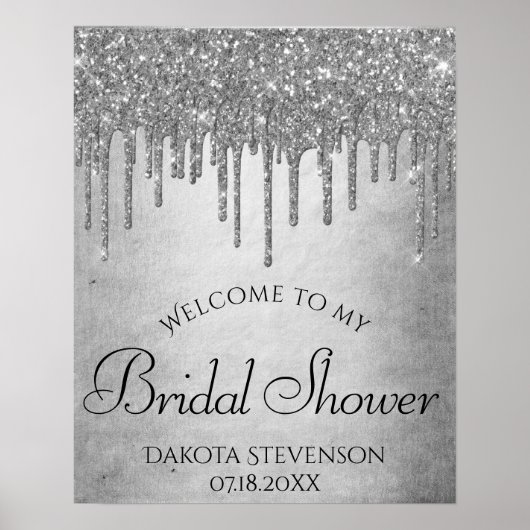 Drilling Silvery Glitzer | Platinum Sparkle Dusche Poster (Vorne)