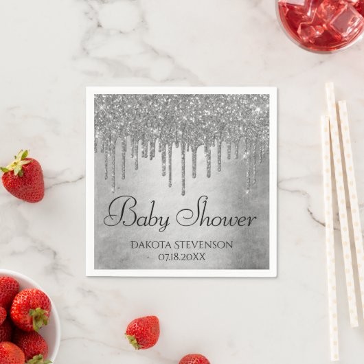 Drilling Silvery Glitzer | Platinum Sparkle Dusche Serviette (Beispiel)