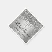 Drilling Silvery Glitzer | Platinum Sparkle Dusche Serviette (Ecke)