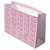 Drillinge Mädchen!, Drillinge Babys Geschenkpapier Große Geschenktüte (Rückseite Schrägansicht)