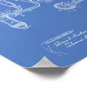 Drills 1893 Patent Art Blueprint Poster (Ecke)