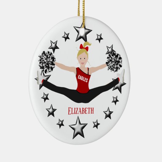 Drillteam-blondes Rotes und schwarz Keramikornament (Rechts)