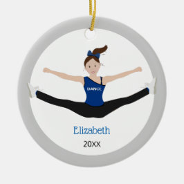 Drillteam-Brown-Haar blau und schwarz Keramik Ornament