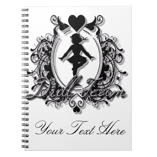 Drillteam-Mädchen in einem Herz-Rahmen Notizblock (Vorderseite)