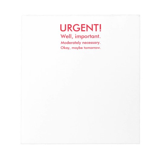 Dringlicher Editor, lustiger Editor in Rot Notizblock (Vorderseite)