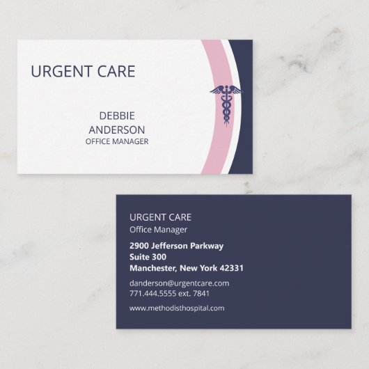 Dringlichkeit Visitenkarte (Vorne/Hinten)