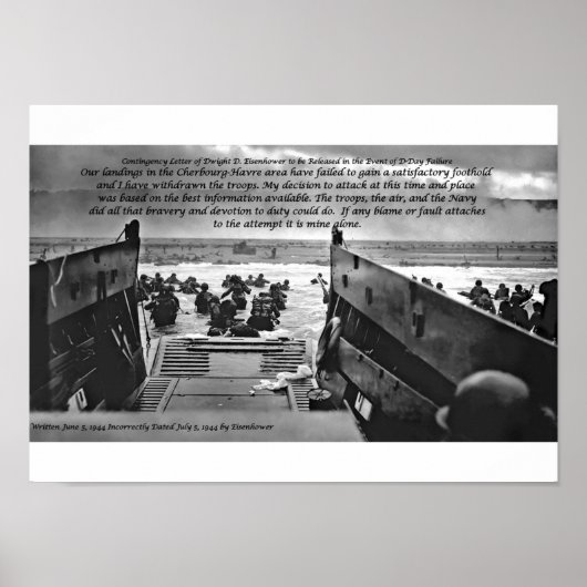 Dringlichkeitsschreiben von Dwight D. Eisenhower Poster (Vorne)