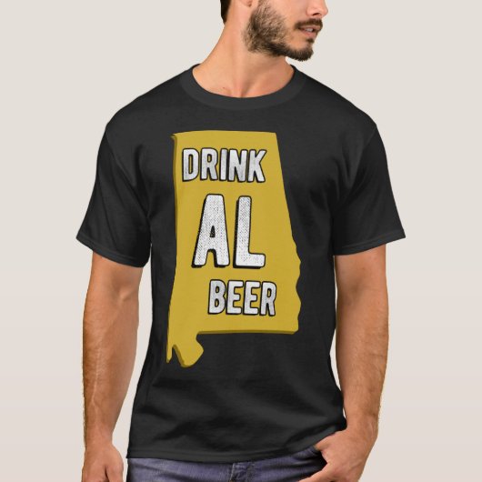 Drink AL Beer Staat Alabama Beer Birmingham Hun T-Shirt (Vorderseite)