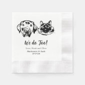 Drink auf uns Haustiere Handarbeit Zeichnend Hochz Serviette (Vorderseite)