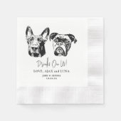 Drink auf uns Haustiere Handarbeit Zeichnend Hochz Serviette (Vorderseite)