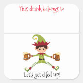 Drink Aufkleber Marker Name Funny Christmas Elf (Vorderseite)
