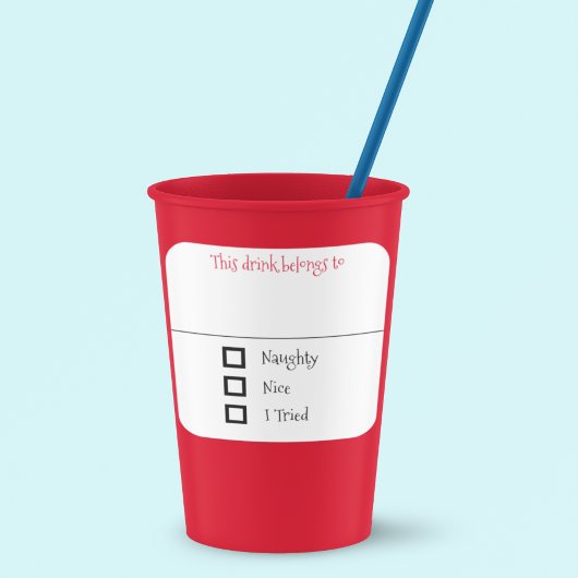 Drink Aufkleber Marker Name Funny Christmas Naught