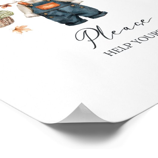 Drink Bar Pumpkin Rustic Fall Baby Dusche Poster (Ecke)