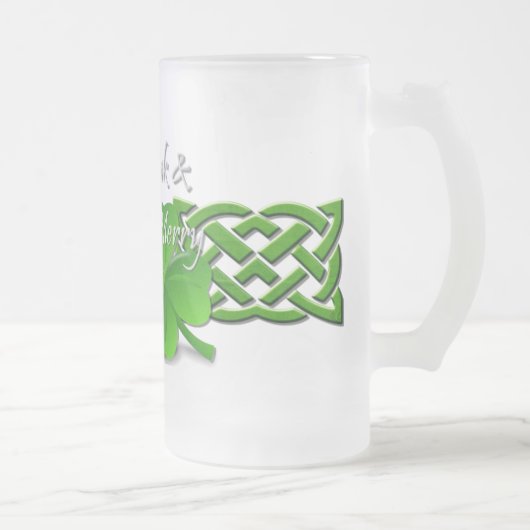 Drink & Be Merry Irish St Patricks Day Mattglas Bierglas (Rechts)