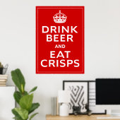 Drink Beer and Eat Crisps ~ British Fun Beer Poster (Heimbüro)