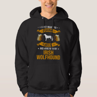 Drink Beer and Hang with My Irish Wolfhound Dog Hoodie