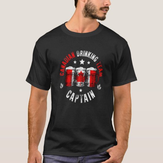 Drink Beer Can Canada Flag Drink kanadisches Team T-Shirt (Vorderseite)