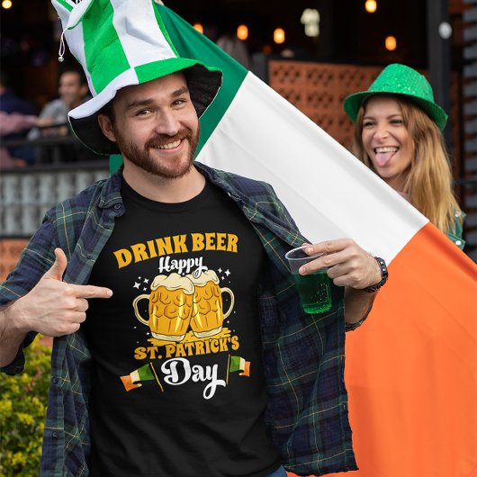 Drink Beer Happy St Patrick's Day Grafik T-Shirt