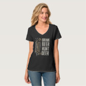 Drink Bier Hunt Deer Funny Archery Bow Jagd Dr. T-Shirt (Vorderseite Vollansicht)