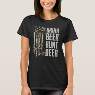 Drink Bier Hunt Deer Funny Archery Bow Jagd Dri T-Shirt